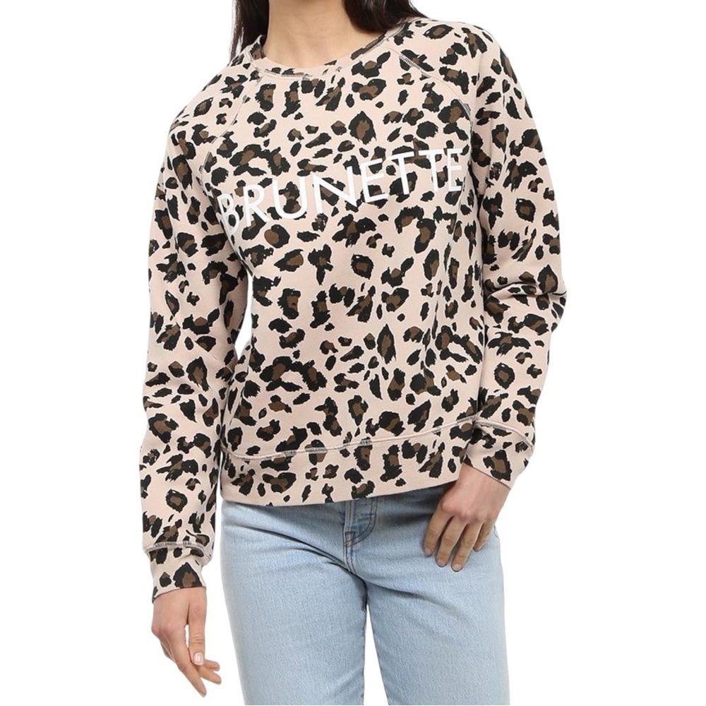 BRUNETTE The Label "BRUNETTE" Middle Sister Crew Neck Sweatshirt | Leopard Print